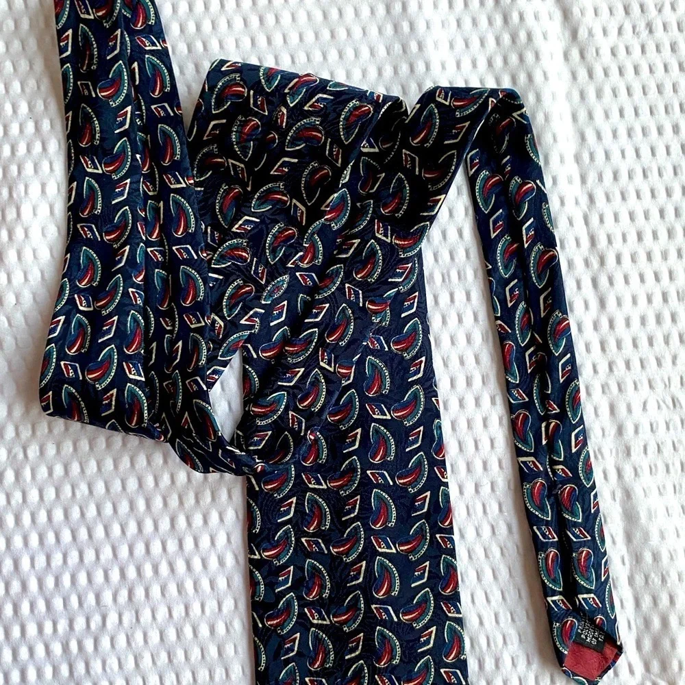 Christian Dior Monsieur Paisley Tie Blue Red Green 58”